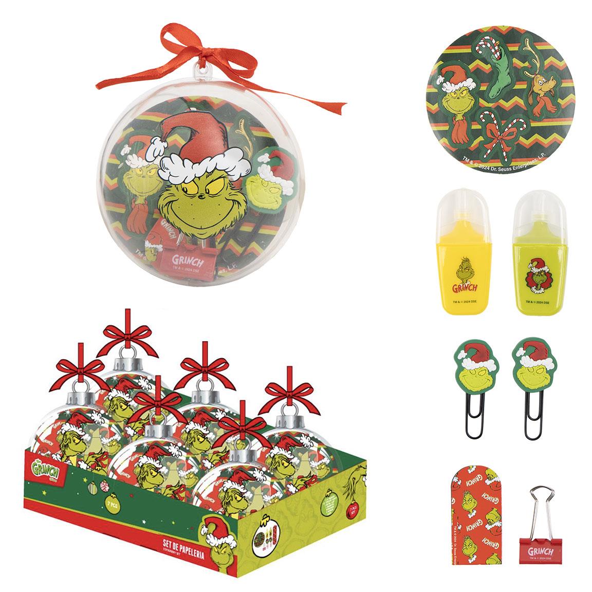 Weihnachtskugel mit Schreibware The Grinch bunt