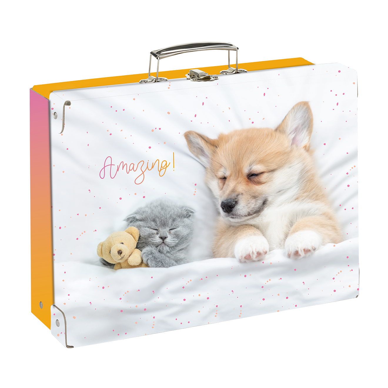 Handarbeitskoffer Hund/Katze weiß