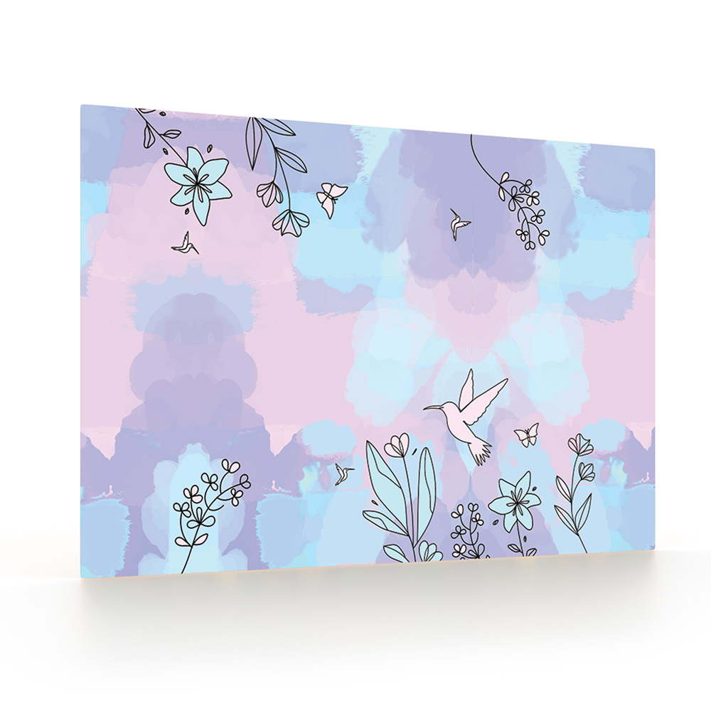 Schreibunterlage 60 x 40 cm Kolibri rosa/blau/violett