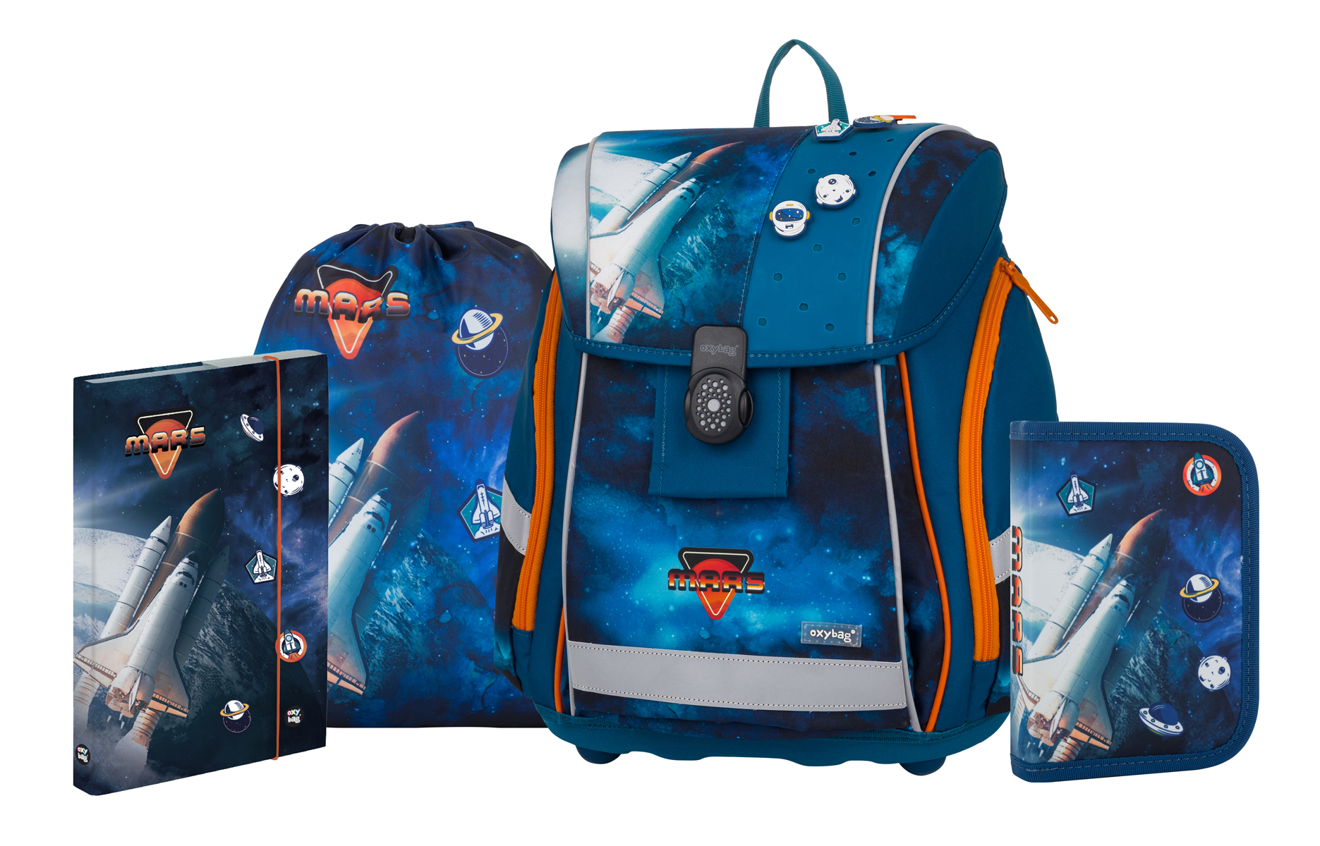 Schultaschen-Set Premium Light Mars 4-teilig blau