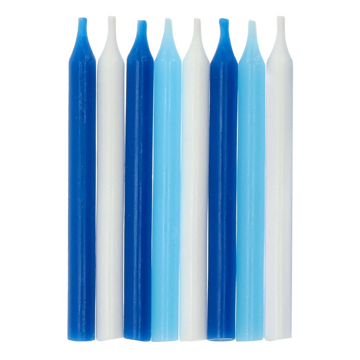 FOLAT Kerzen 6 cm 16 Stück blau/weiß
