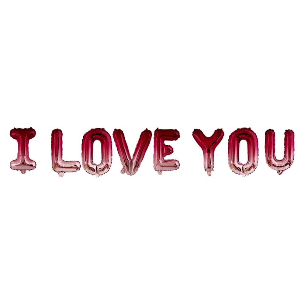 Folienballon I LOVE YOU 36 cm 8-teilig rot