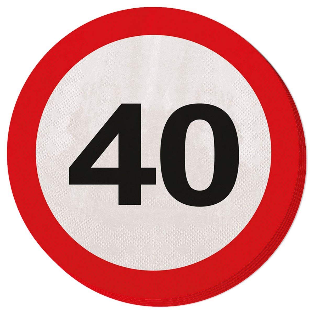 Verkehrsschild mit der Zahl 40. Roter Rand, weißer Hintergrund.
