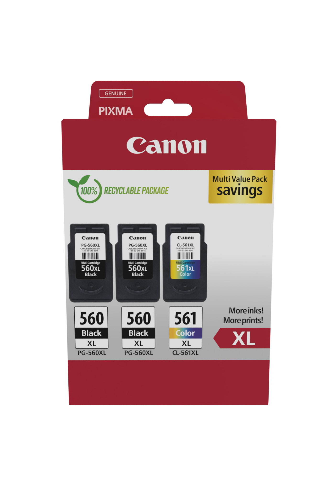 CANON PG560XL/CL561XL Tinte Multi Value Pack 2x black XL/ 1x color XL