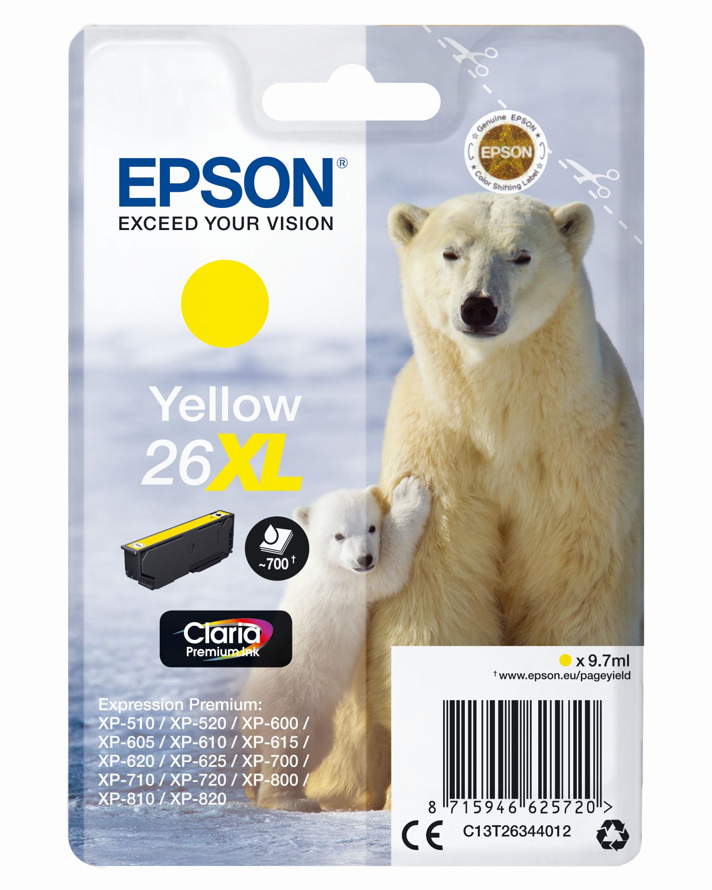 Epson Claria Premium Ink Nr.26XL yell.