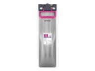 Silberne wiederaufladbare Batterie mit pinkem Griff. Eignet sich für verschiedene Geräte.