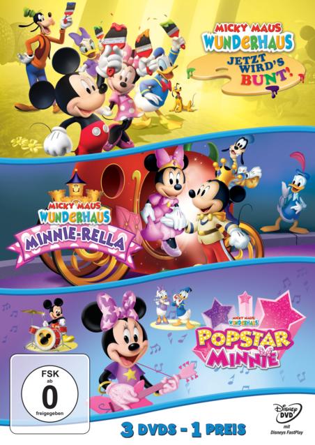 Micky Maus Wunderhaus - Jetzt wird´s bunt/Minnie-Rella/Popstar Minnie, 3 DVDs - DVD