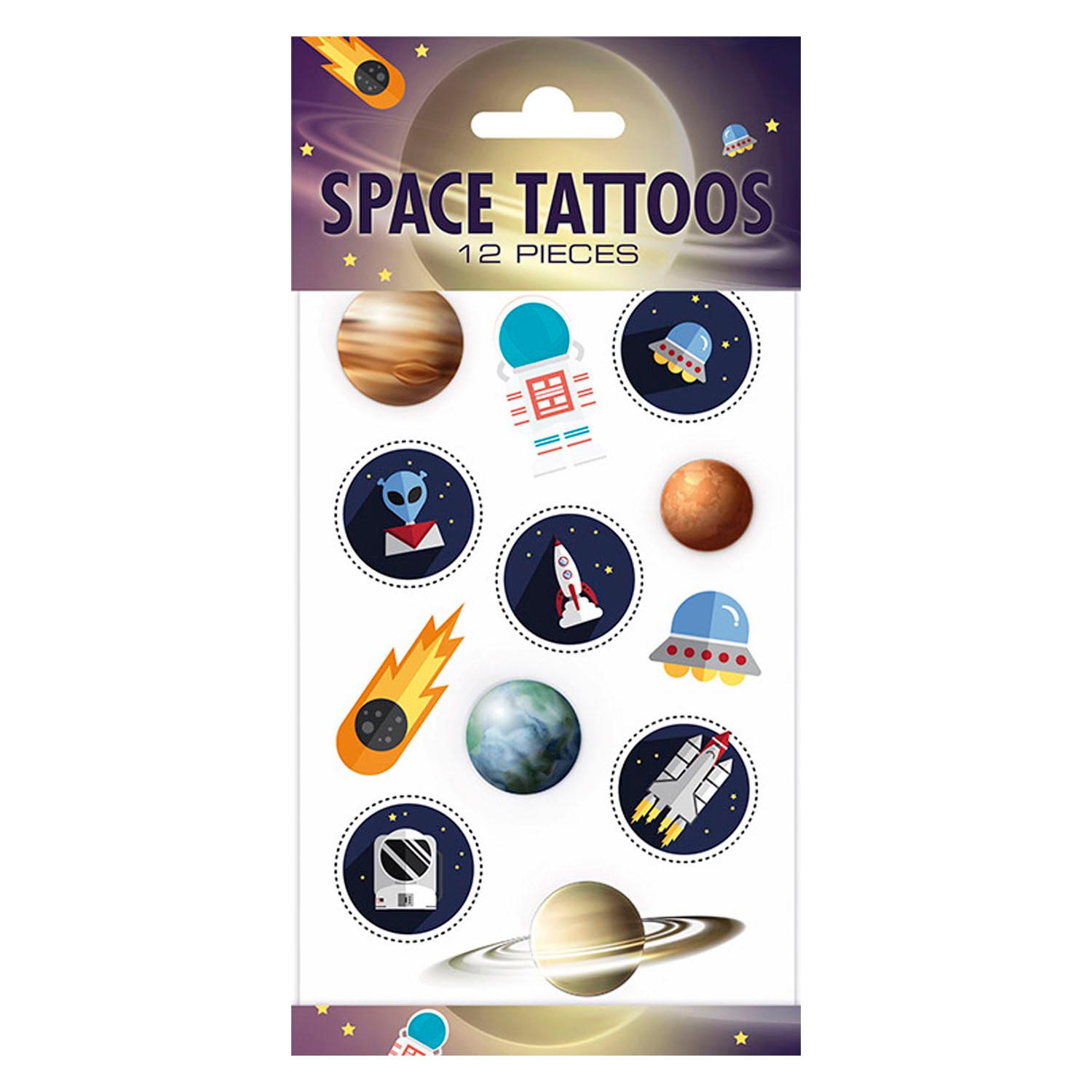 Sticker Tatoos Space 20 x 10 cm bunt