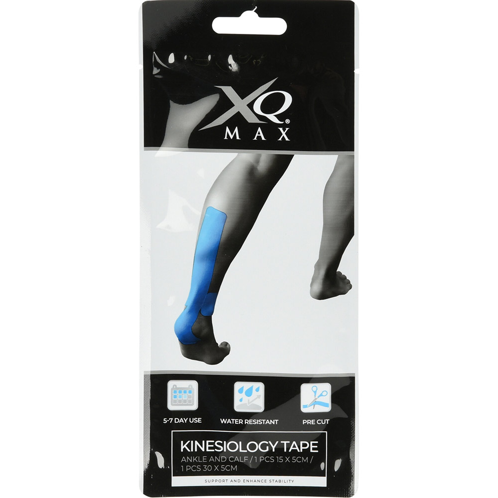 Verpackung für Kinesiologie Tape. Blaues Tape für Knöchel und Waden. Wasserfest, vorgefertigt, 5-7 Tage nutzbar.