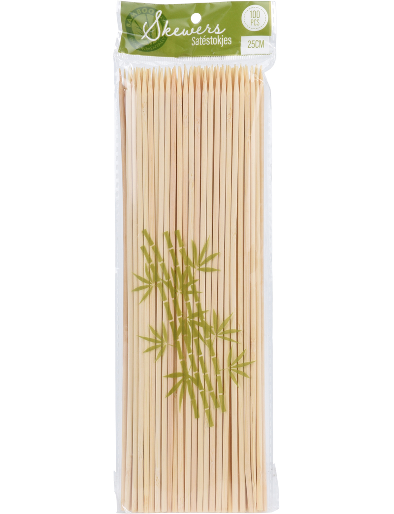 Schaschlikstäbchen aus Bambus 25 cm 100 Stück natur