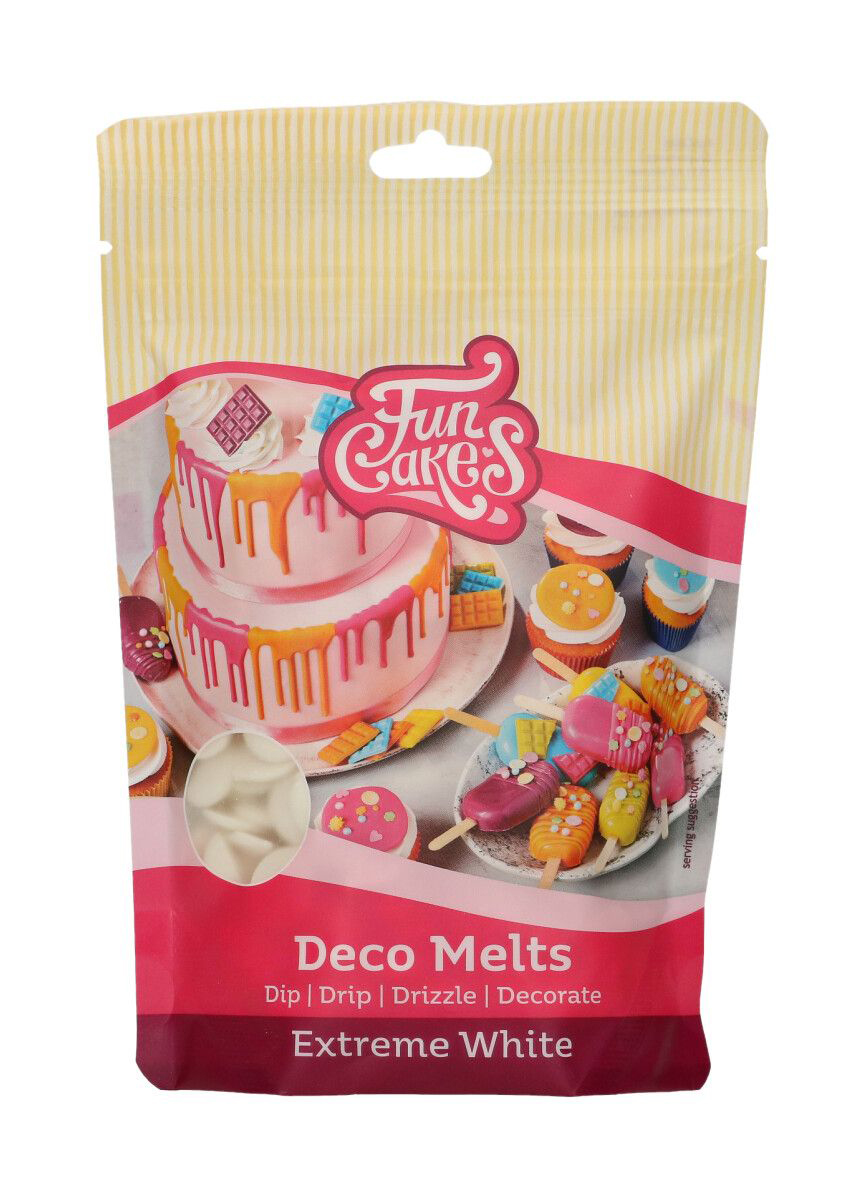 FUNCAKES Deco Melts 250 g strahlend weiß