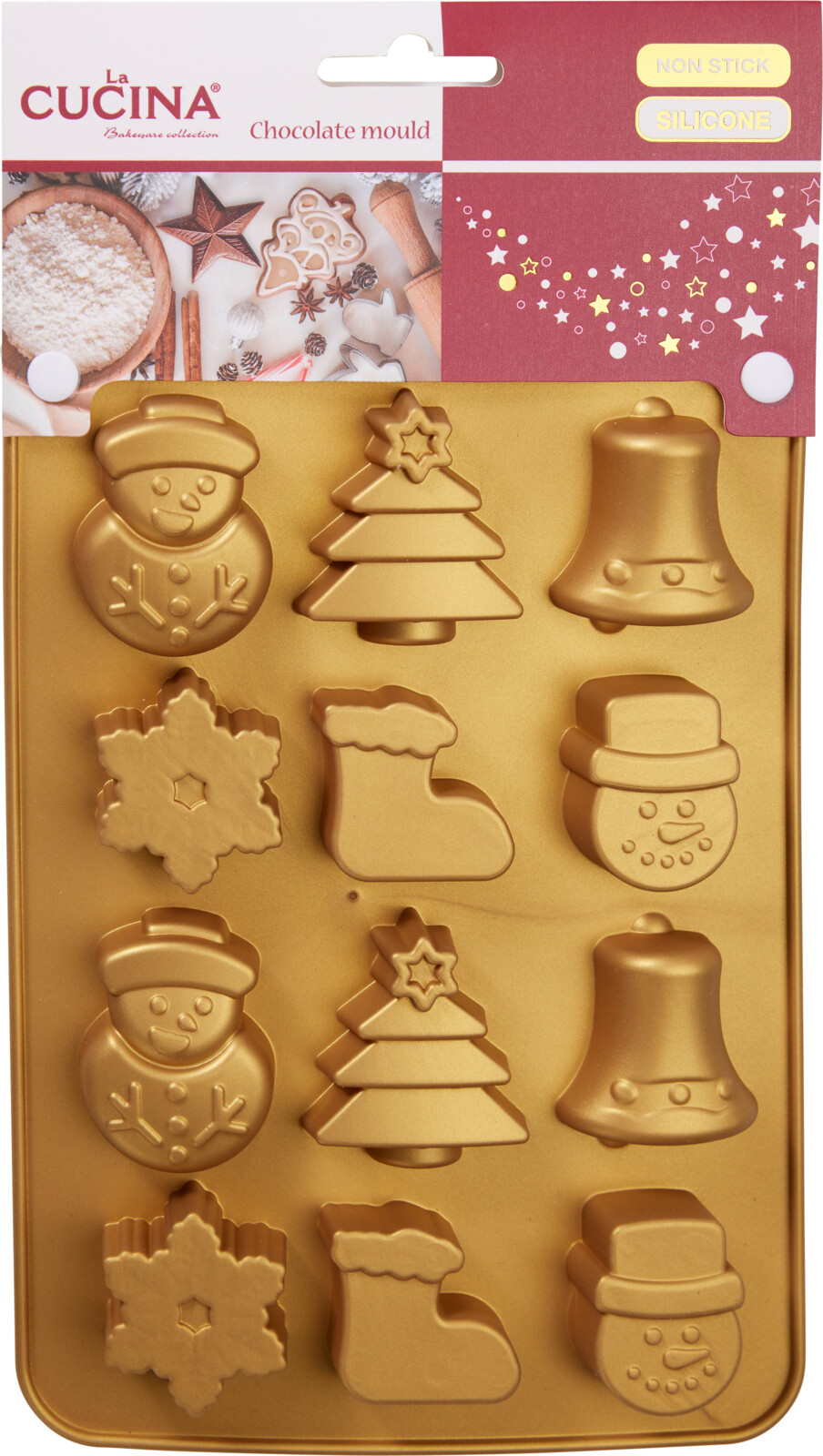 Pralinenform Weihnachten aus Silikon gold