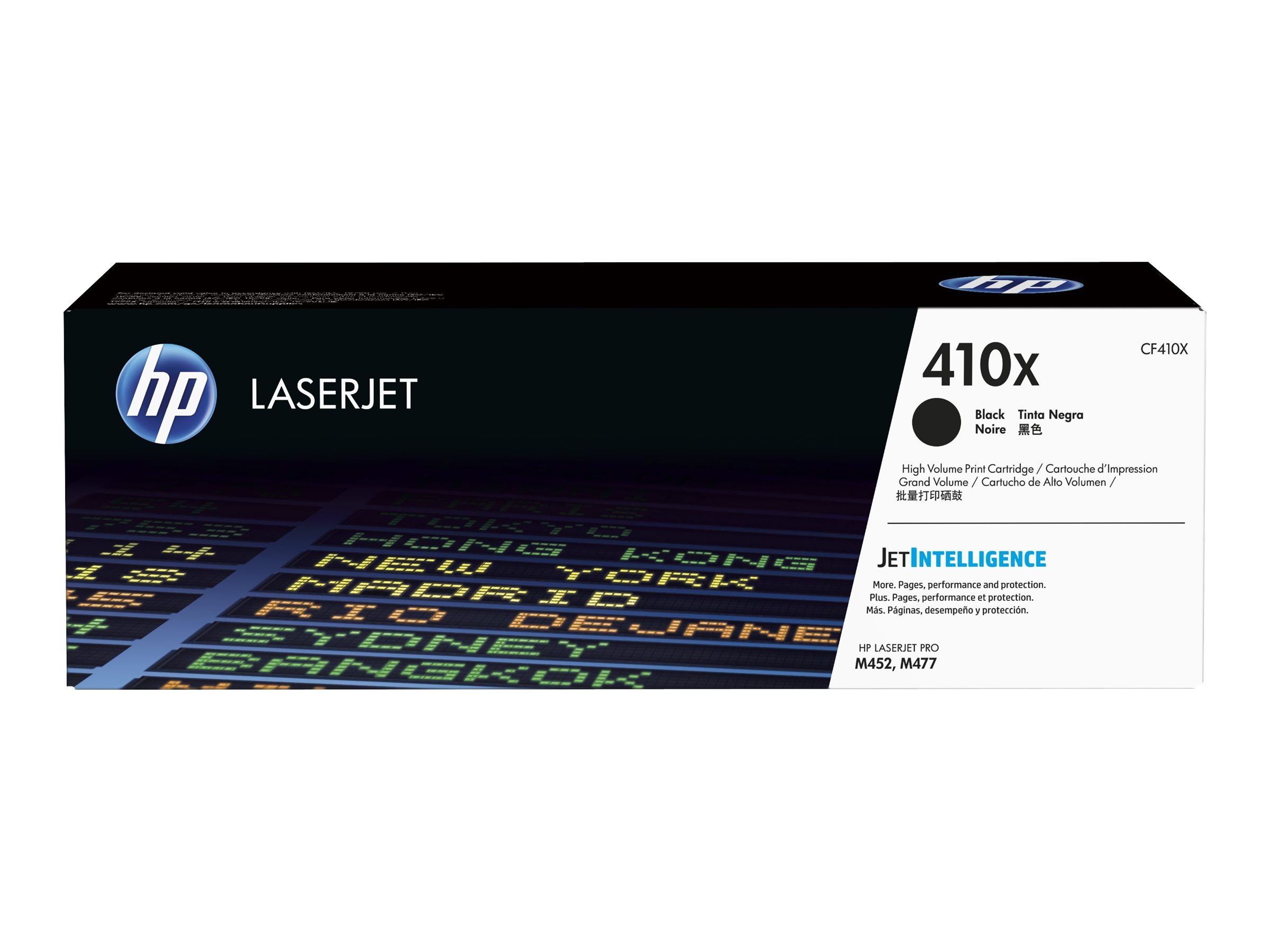 Schwarze Druckerpatrone für HP LaserJet. Modell 410X. Hohe Seitenzahl. Geeignet für M452 und M477.