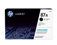 Schwarze Druckerpatrone für HP LaserJet. Verpackung mit Produktbezeichnung und Logo.