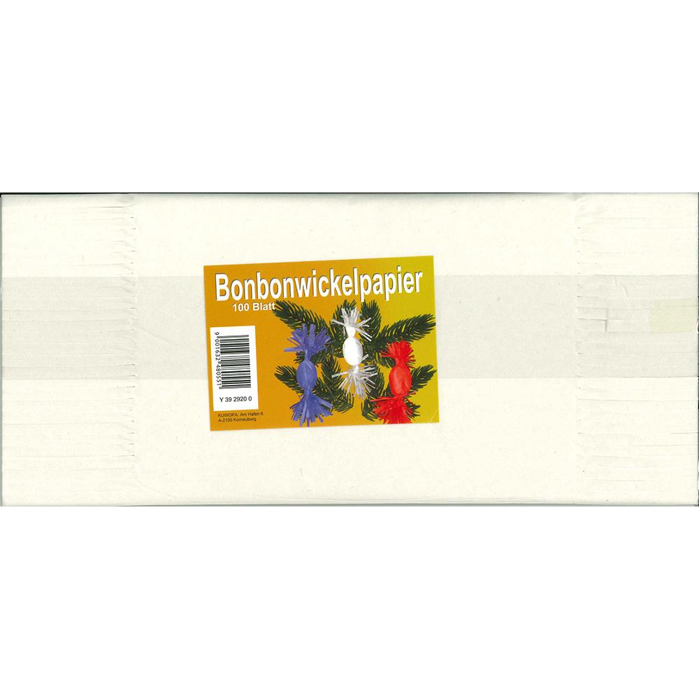 Bonbonwickelpapier 11 x 24 cm 100 Blatt weiß