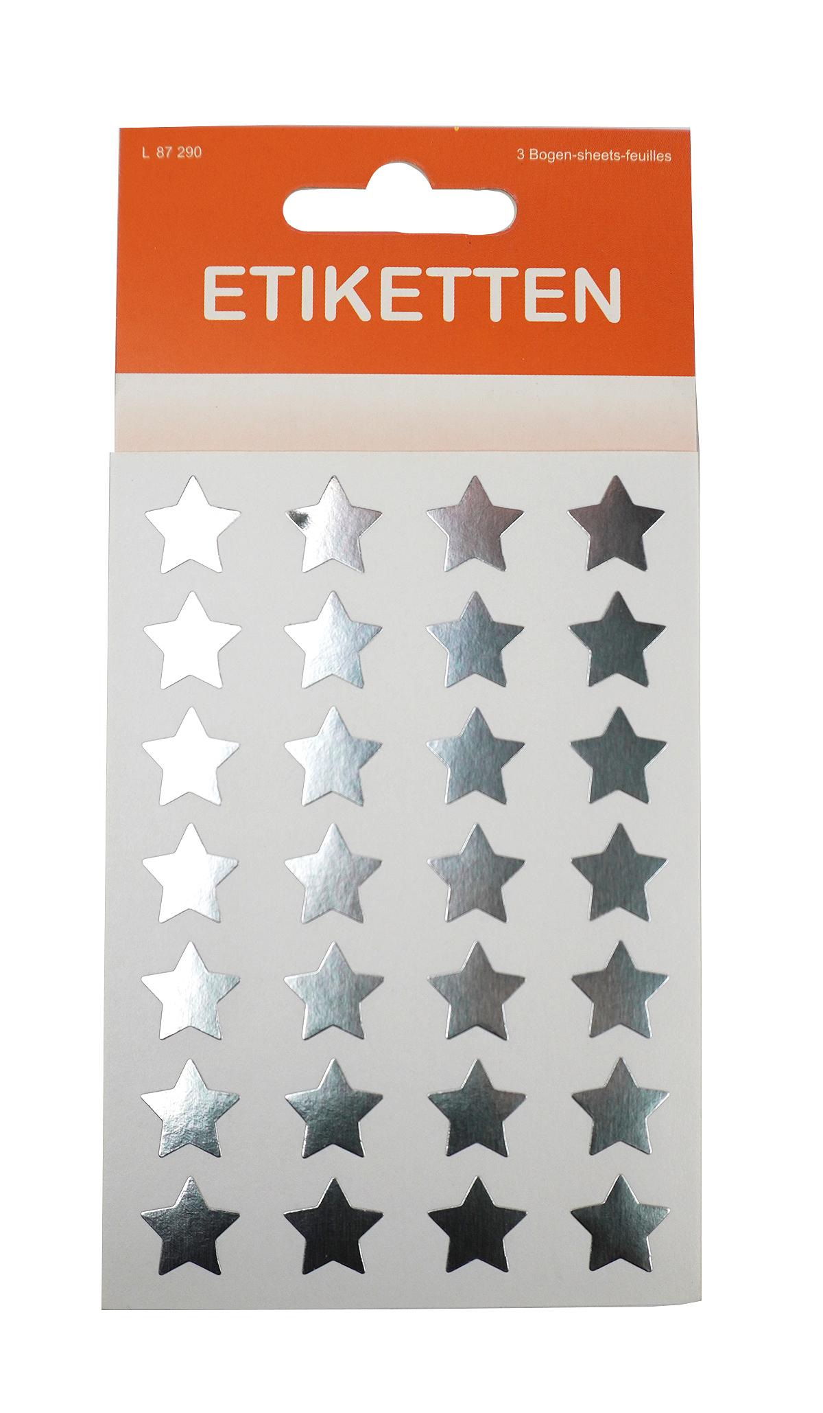 Sticker Sterne klein Ø 14 mm 3 Blatt silber
