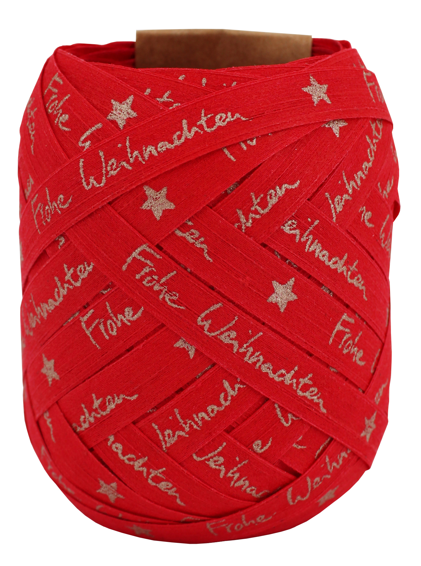XXL Jumbo Ei Frohe Weihnachten 10 mm x 12 m rot/gold