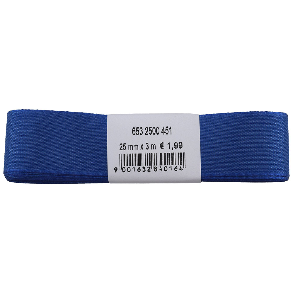 Taftband 25 mm x 3 m mittelblau