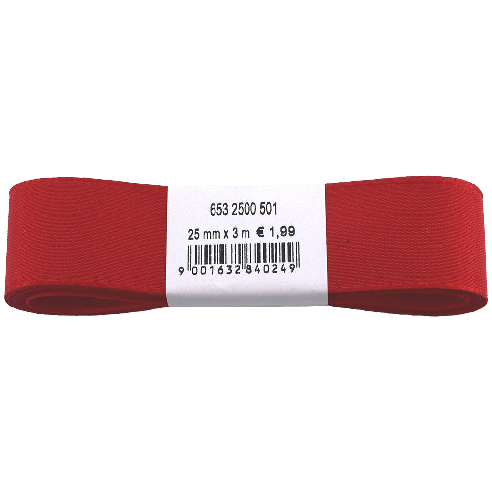 Taftband 25 mm x 3 m rot