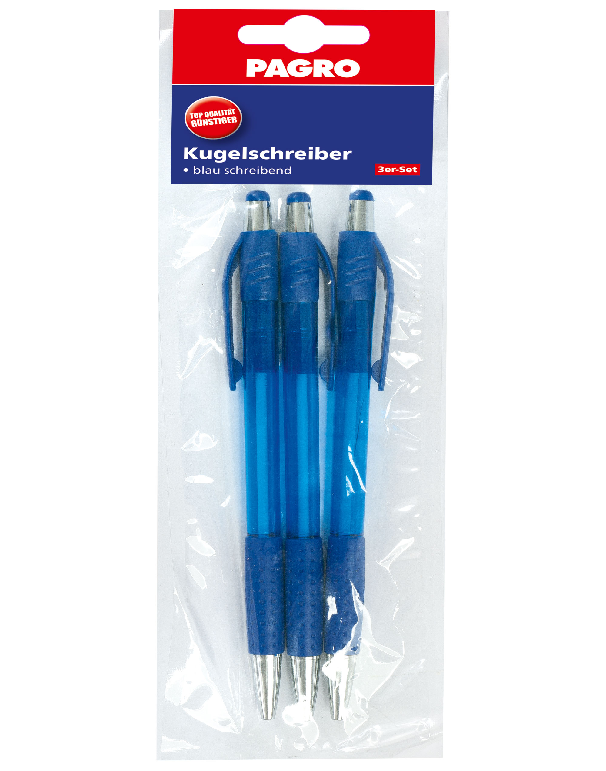 PAGRO Kugelschreiber 3 Stück blau