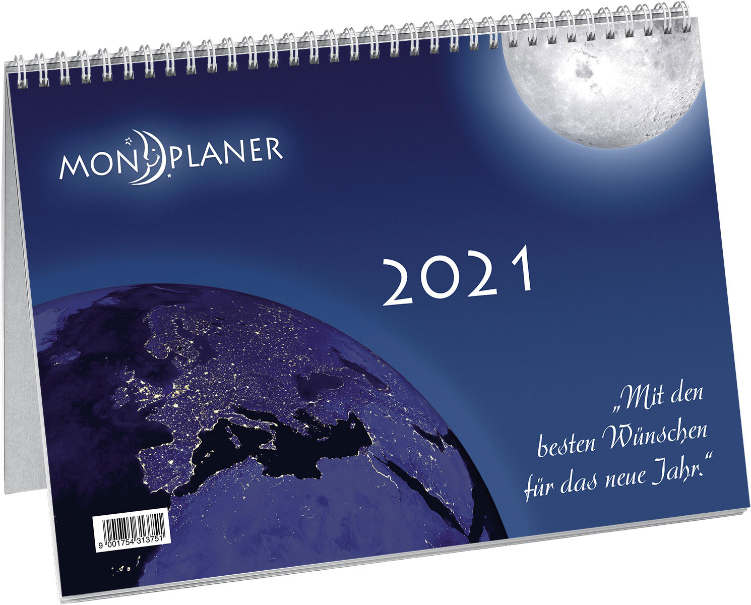 Tischkalender Mondplaner 2025 29 x 21 cm weiß