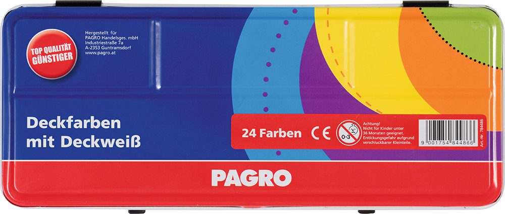PAGRO Deckfarbkasten 24 Farben