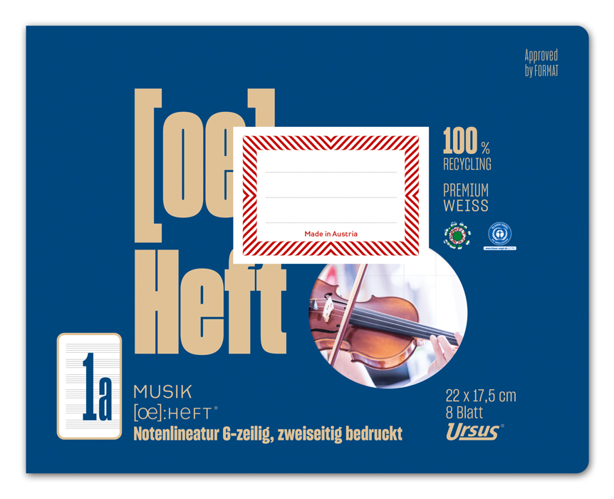Format-X Musikheft 8 Blatt 2-seitig bedruckt