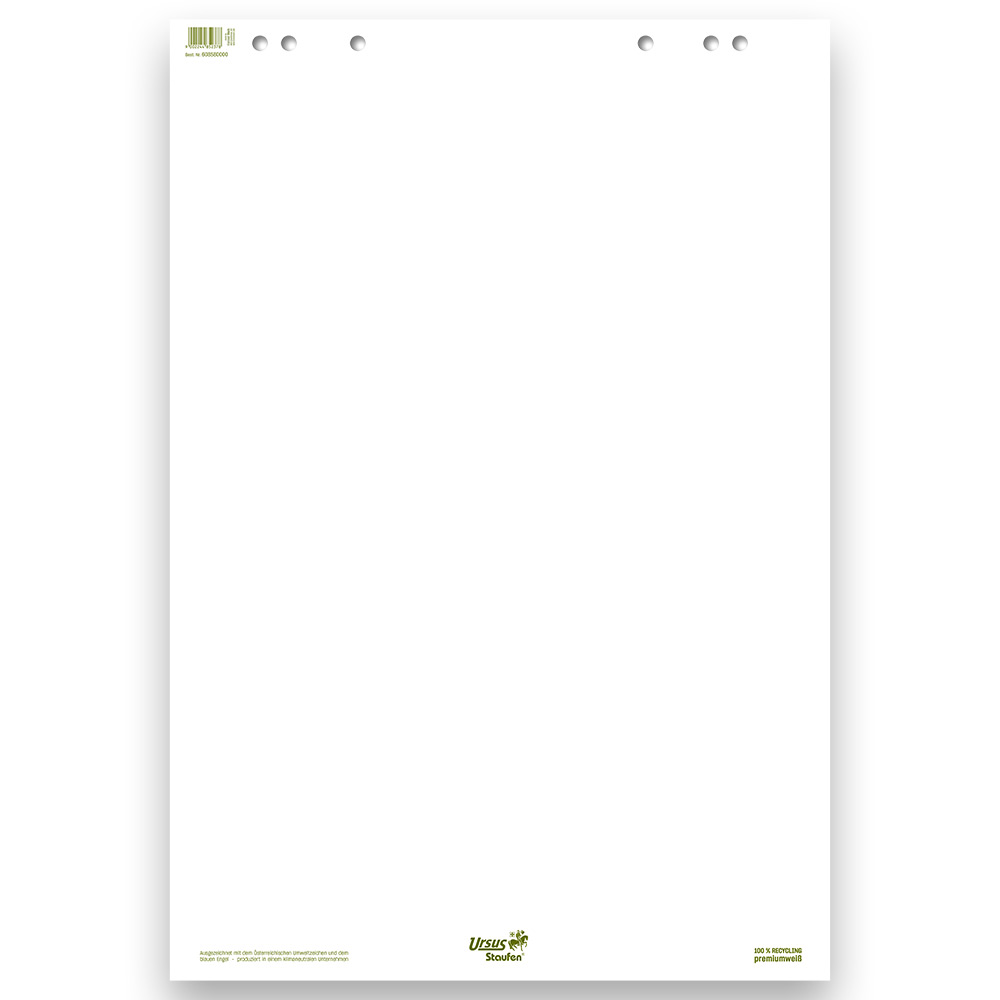 STAUFEN GREEN Flipchartblock 68 x 99 cm 5 Stück zu je 20 Blatt blanko
