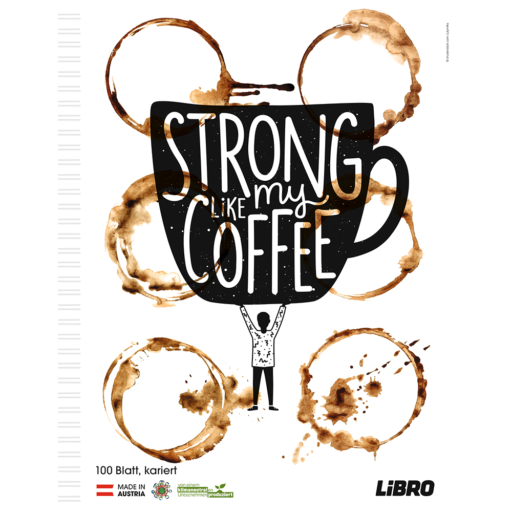 LIBRO Design Collegeblock Strong Coffee A4 100 Blatt kariert