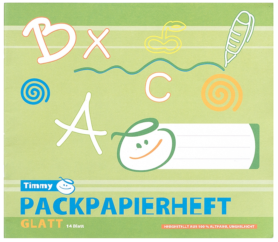 Packpapierheft 21 x 24 cm, glatt, 14 Blatt 