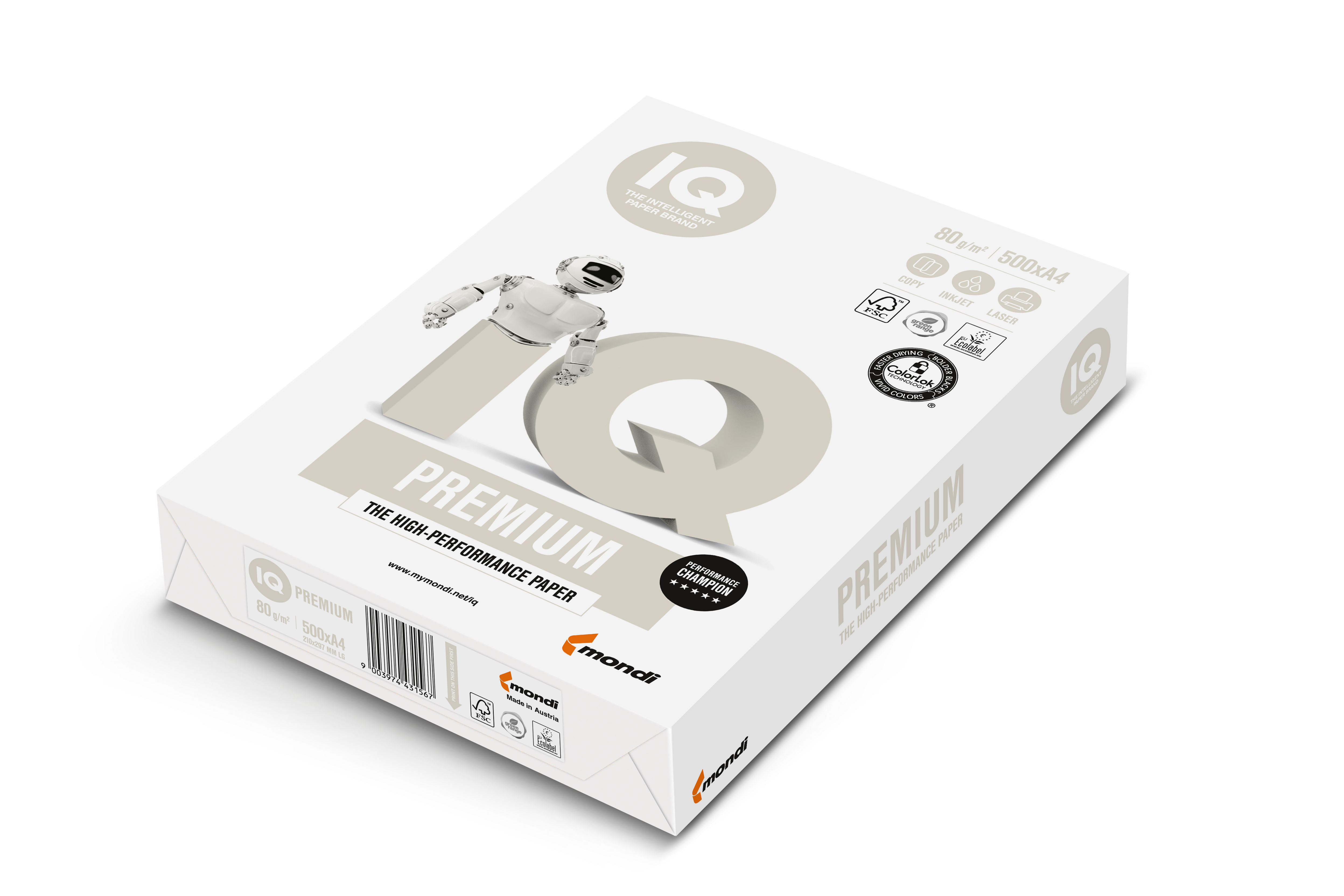 IQ Premium Kopierpapier A4 80 g 500 Blatt weiß