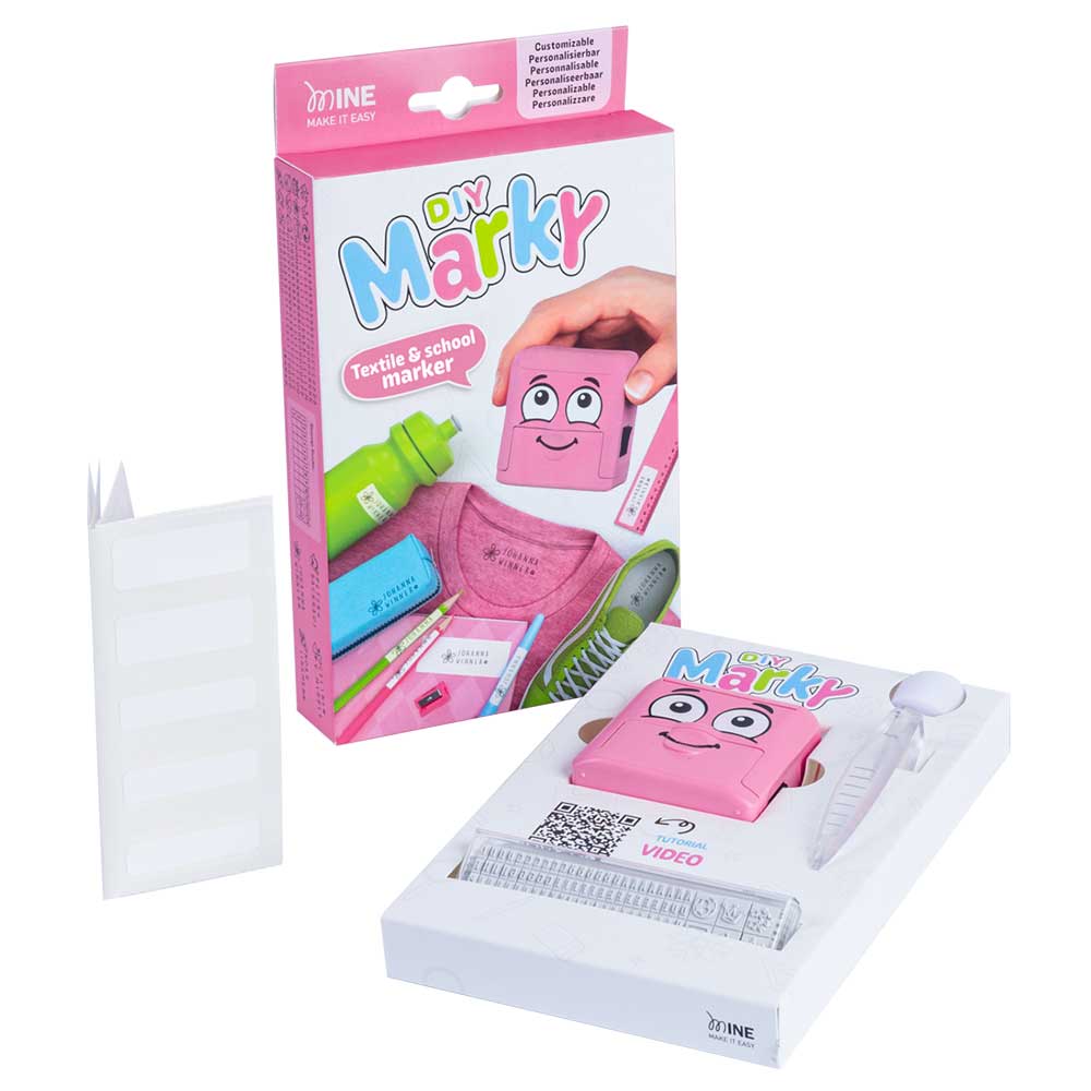 COLOP Markierstempel-Set DIY Marky 3 Zeilen 38 x 14 mm rosa