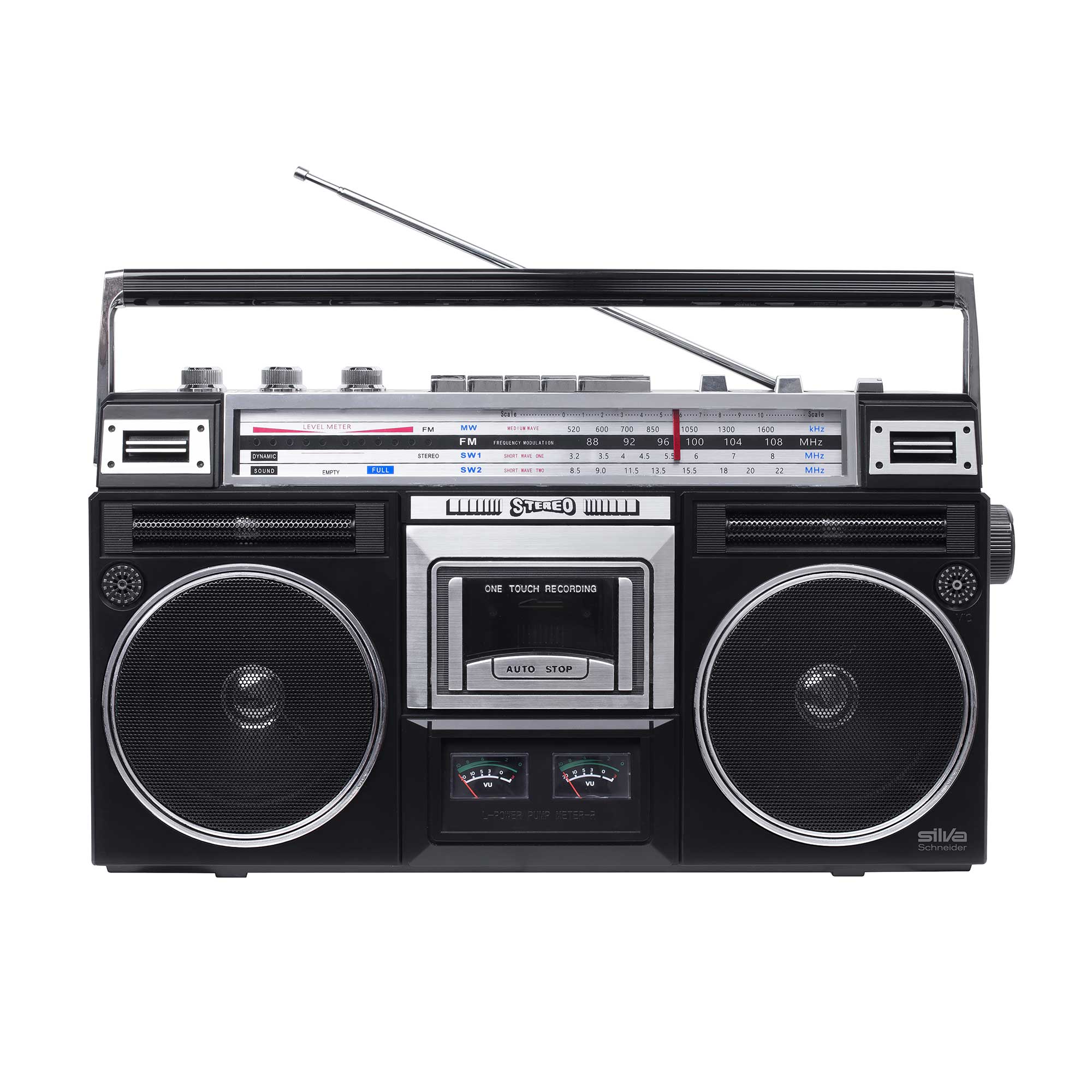 SILVA SCHNEIDER Retro-Kassettenrecorder PCR 1980 BT schwarz