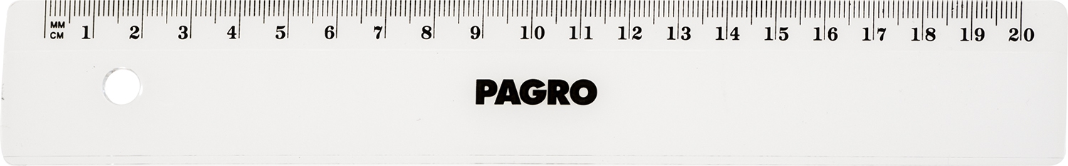 PAGRO Lineal 20 cm transparent