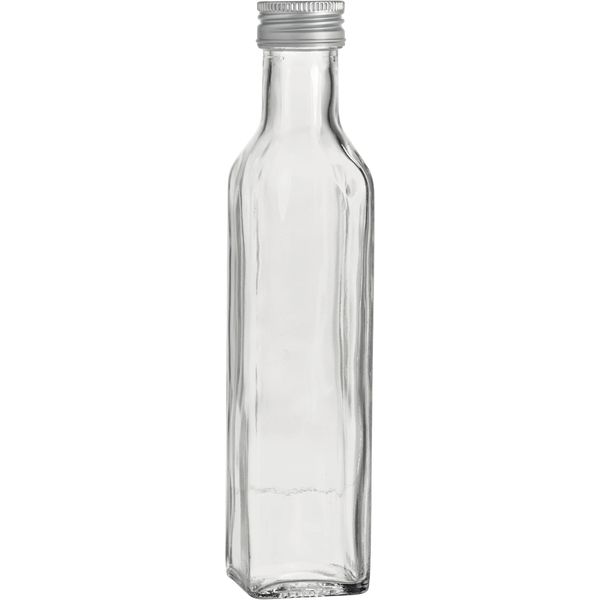 Glasflasche Maraska mit Schraubverschluss 4-Kant 250 ml
