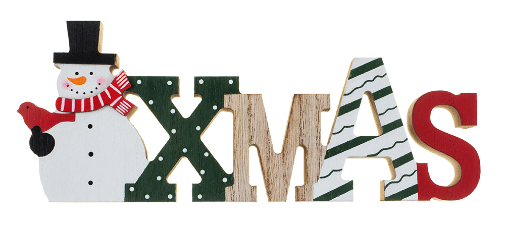 Leuchtschriftzug „XMAS“ in weiß