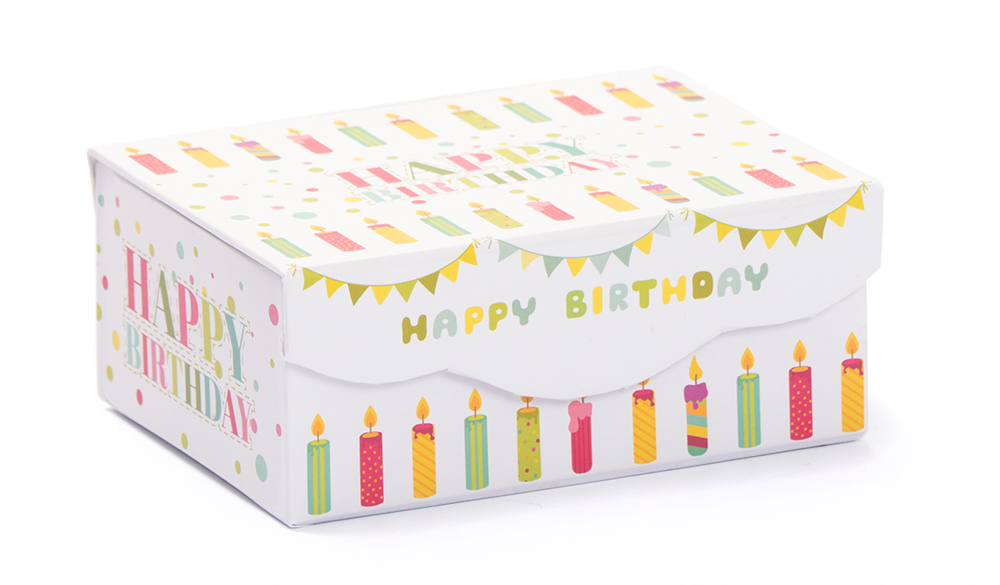 Geschenkschachtel Happy Birthday magnetisch 12 x 9 x 5 cm bunt