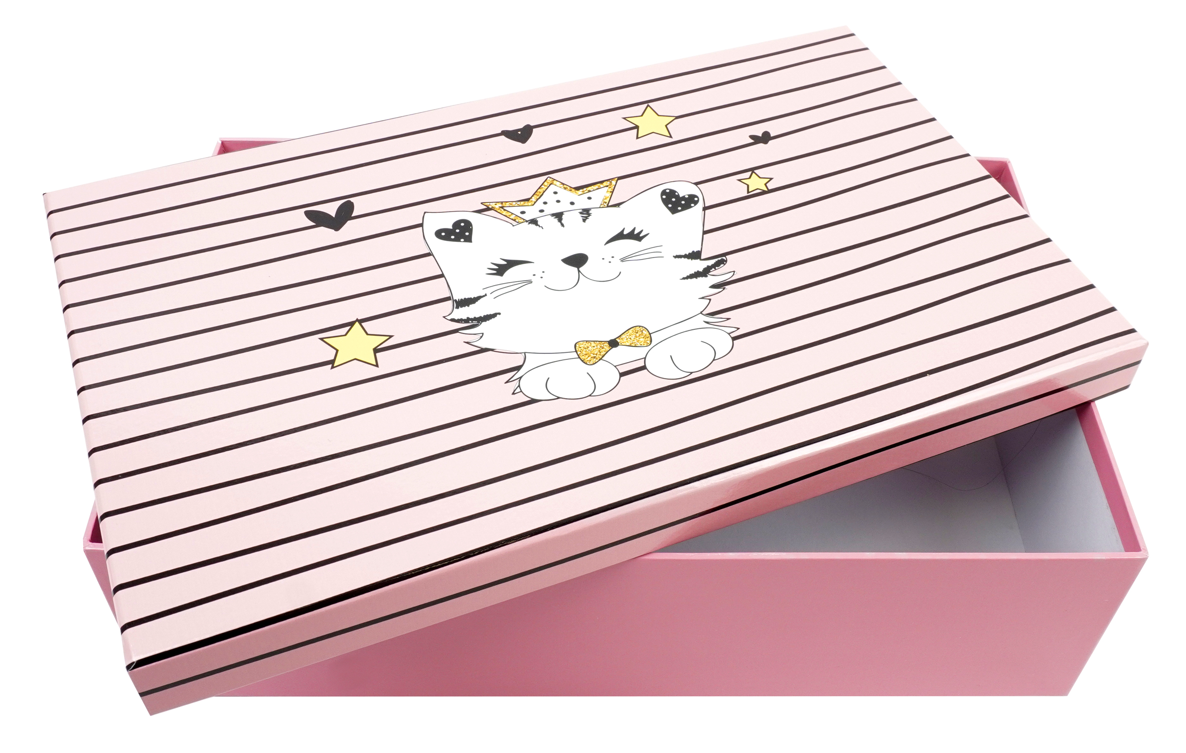 Bastelbox Katze 34,5 x 21,5 x 9,5 cm unbefüllt rosa