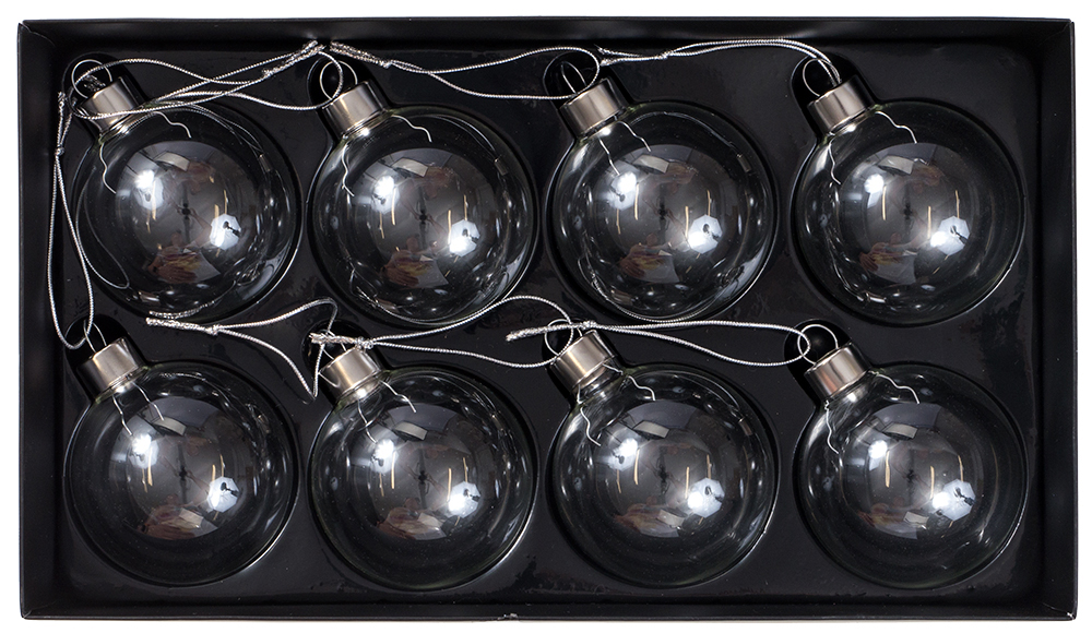 NOVOOO Seasons Xmas Glaskugeln Ø 6 cm 8 Stück transparent