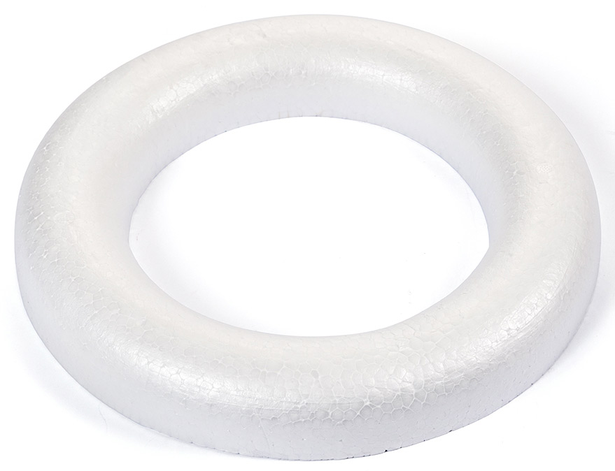 Styroporhalbring Ø 30 cm weiß
