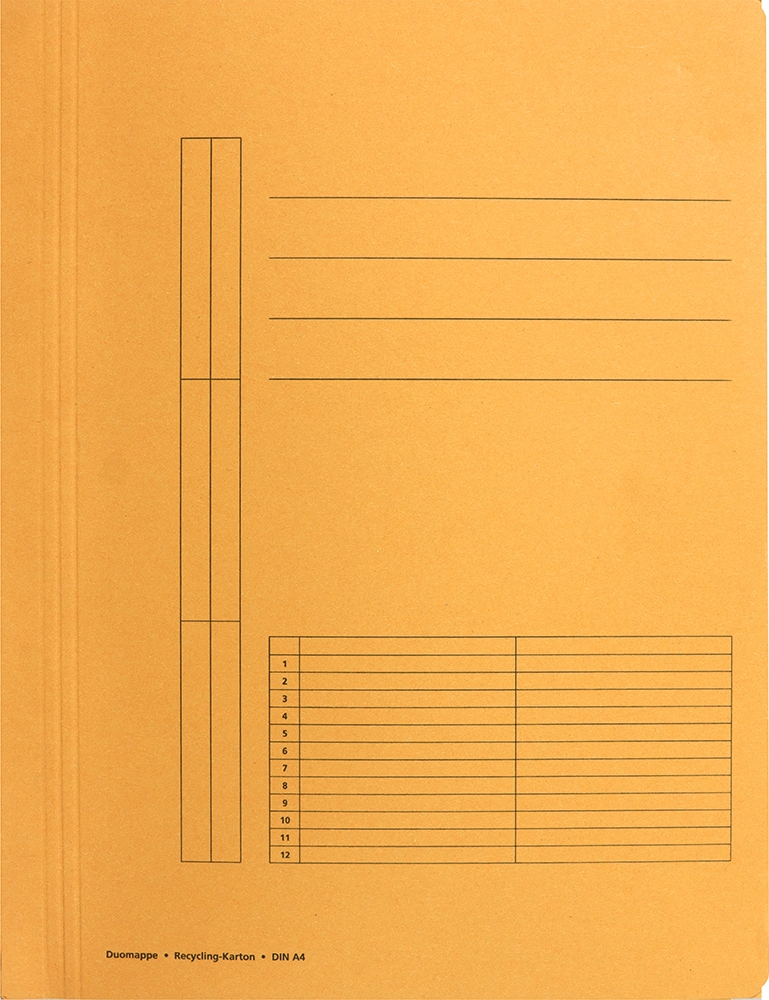 Duomappe aus Karton A4 gelb