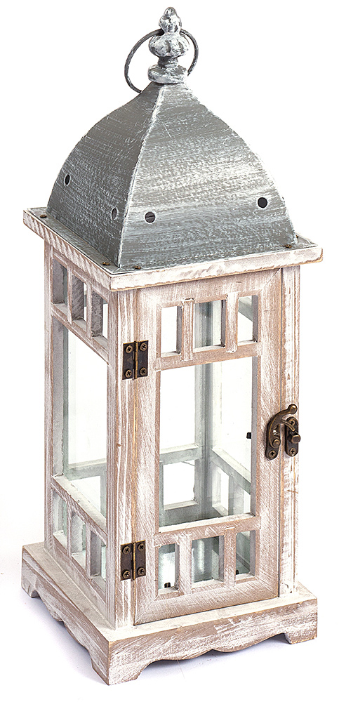 NOVOOO Seasons Xmas Holzlaterne 44 cm weiß/grau