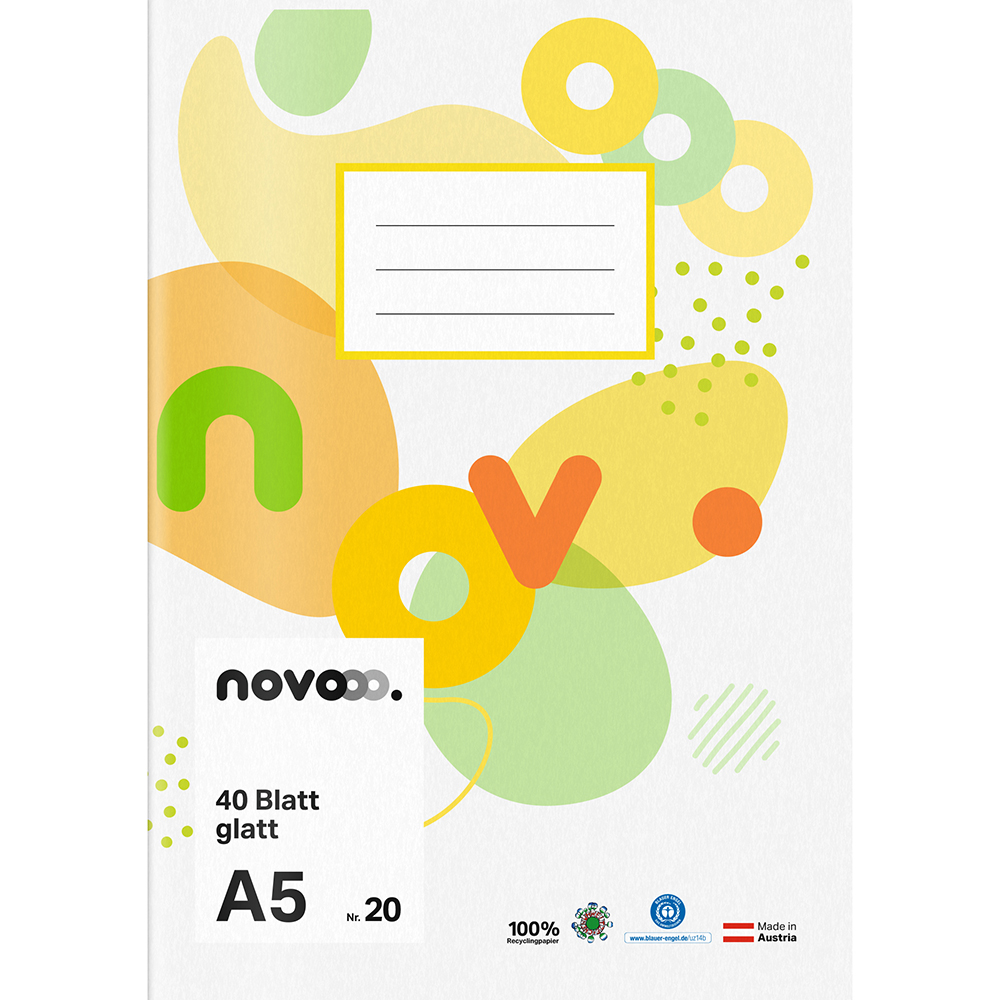 NOVOOO Heft A5 40 Blatt glatt Nr. 20