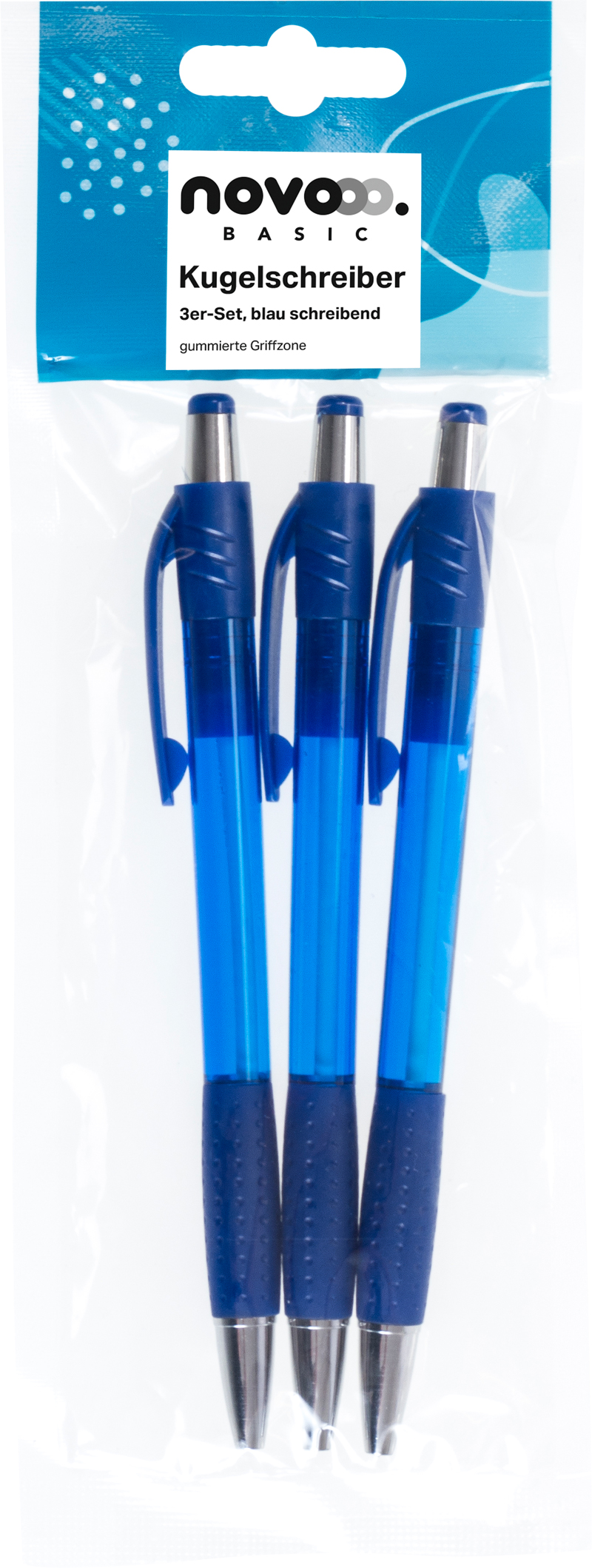 NOVOOO Basic Kugelschreiber-Set M 3 Stück blau