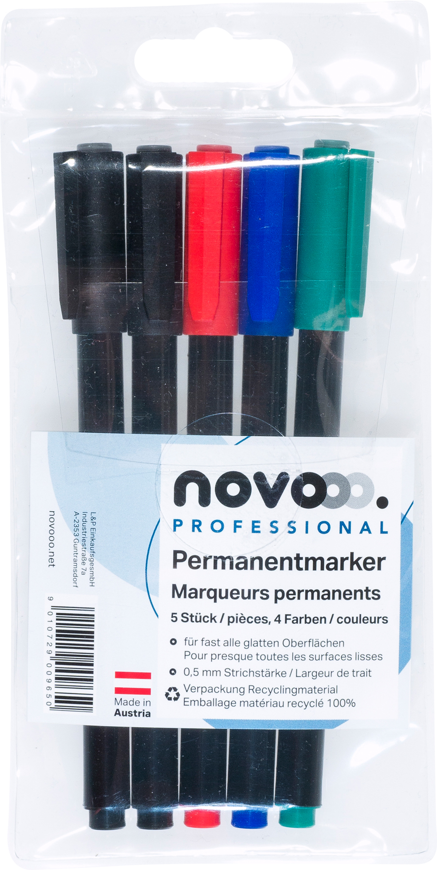 NOVOOO Professional Permanentmarker 0,5 mm 5 Stück mehrere Farben