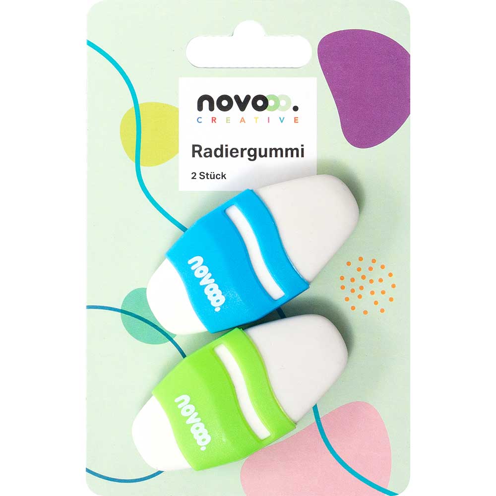 NOVOOO Creative Radiergummi 2 Stück grün/blau