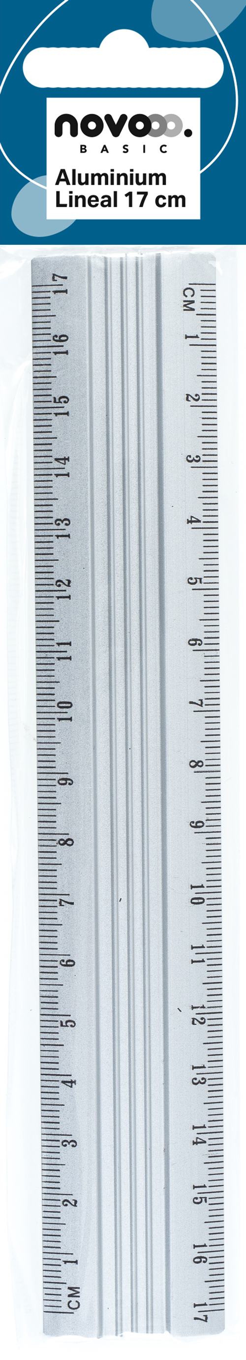 NOVOOO Basic Lineal Aluminium 17 cm silber