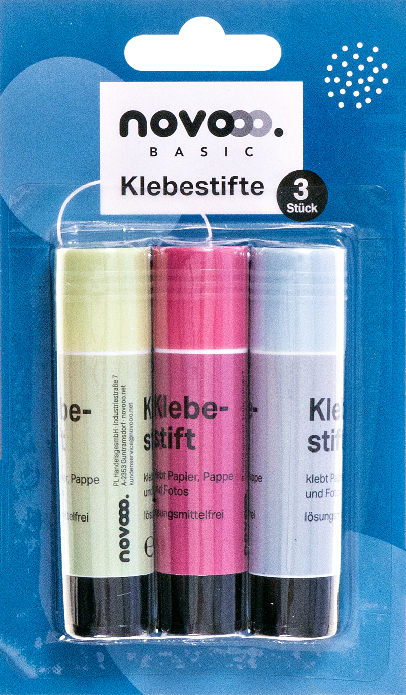 NOVOOO Basic Klebestift-Set 3 x 9g
