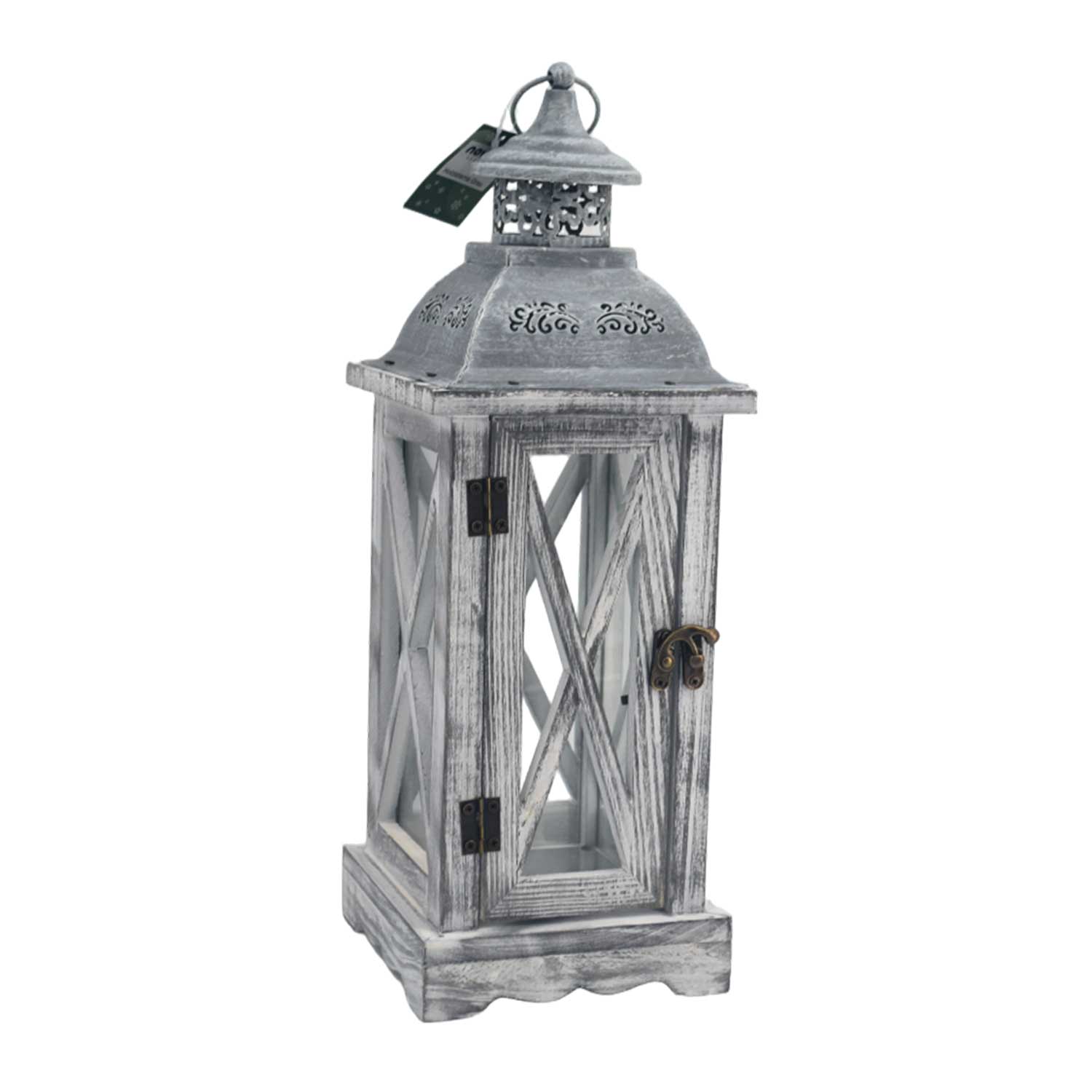 NOVOOO Seasons Holzlaterne 40 x 14 x 14 cm grau