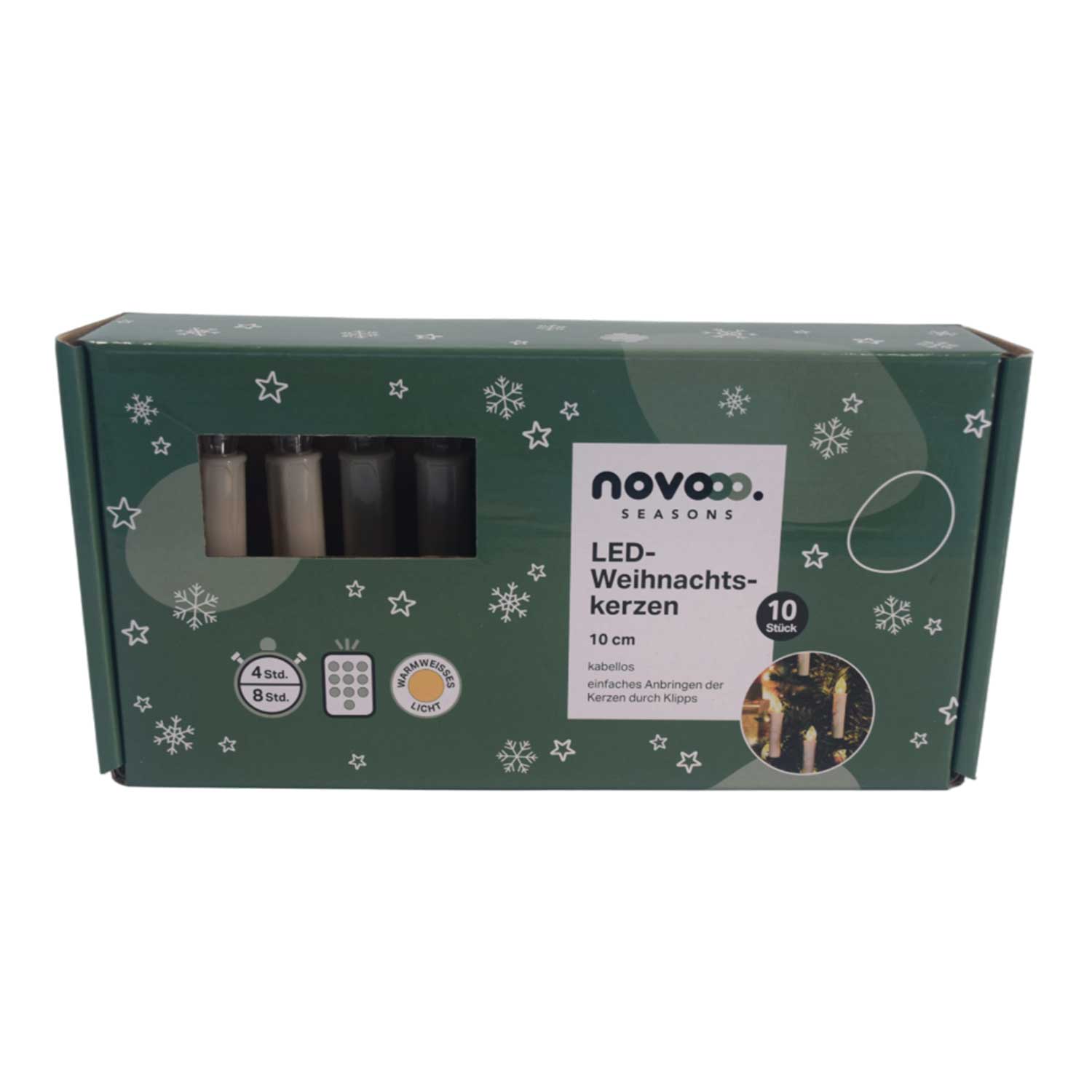 NOVOOO Seasons 10 LED Weihnachtskerzen mit Fernbedienung